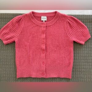 Pink Rose Large Women's Textured Pink Cardigan